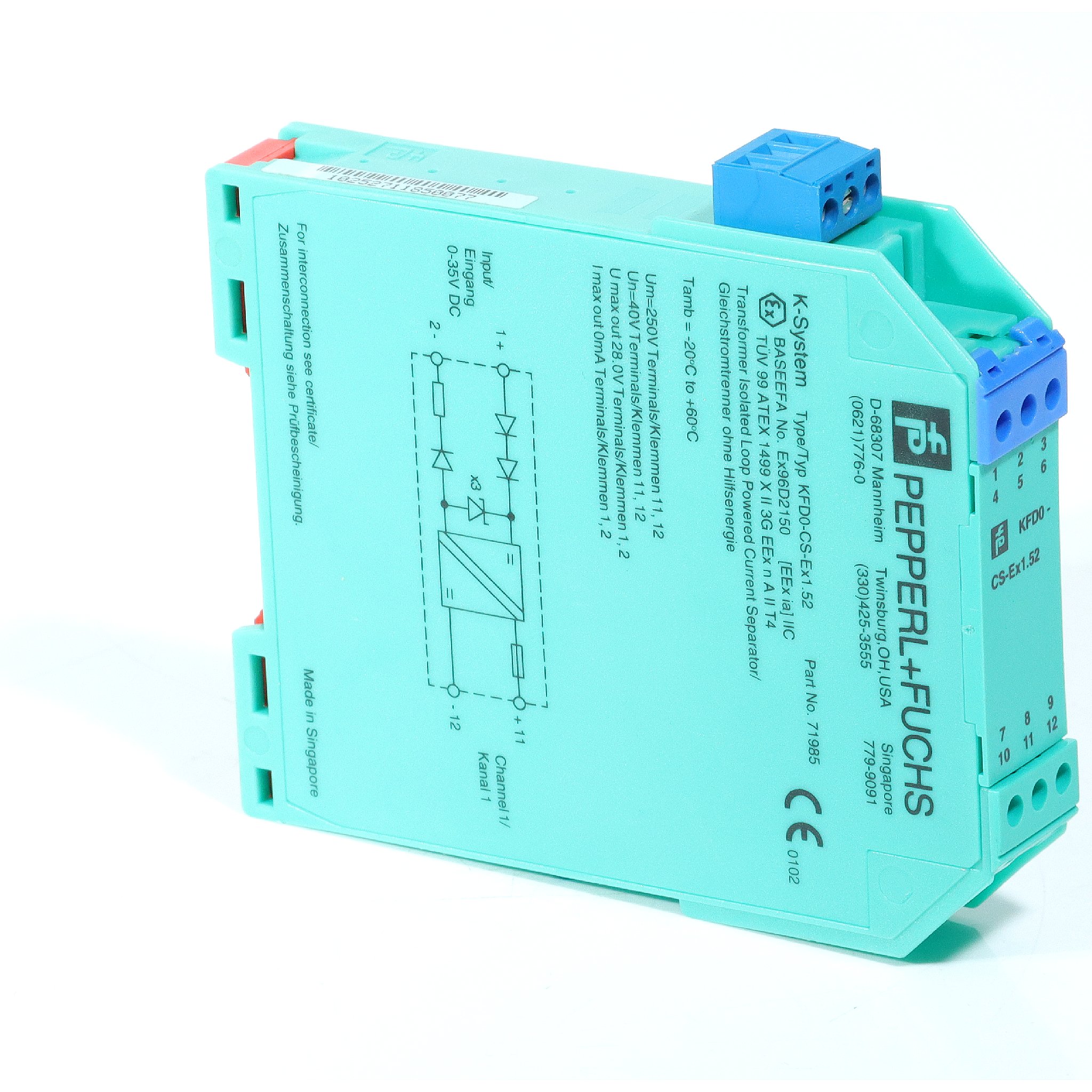 Gleichstromtrennwandler ohne Hilfsenergie KFD0-CS-Ex1.52 Neu